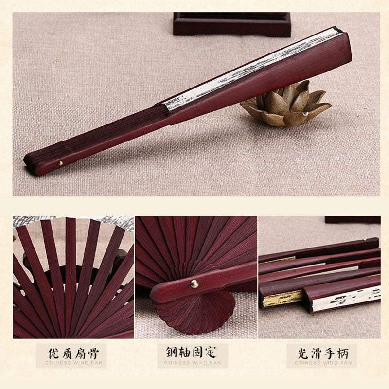 Chinese Classical Folding Fan Retro Chinese Style Silk Double-Sided Fan