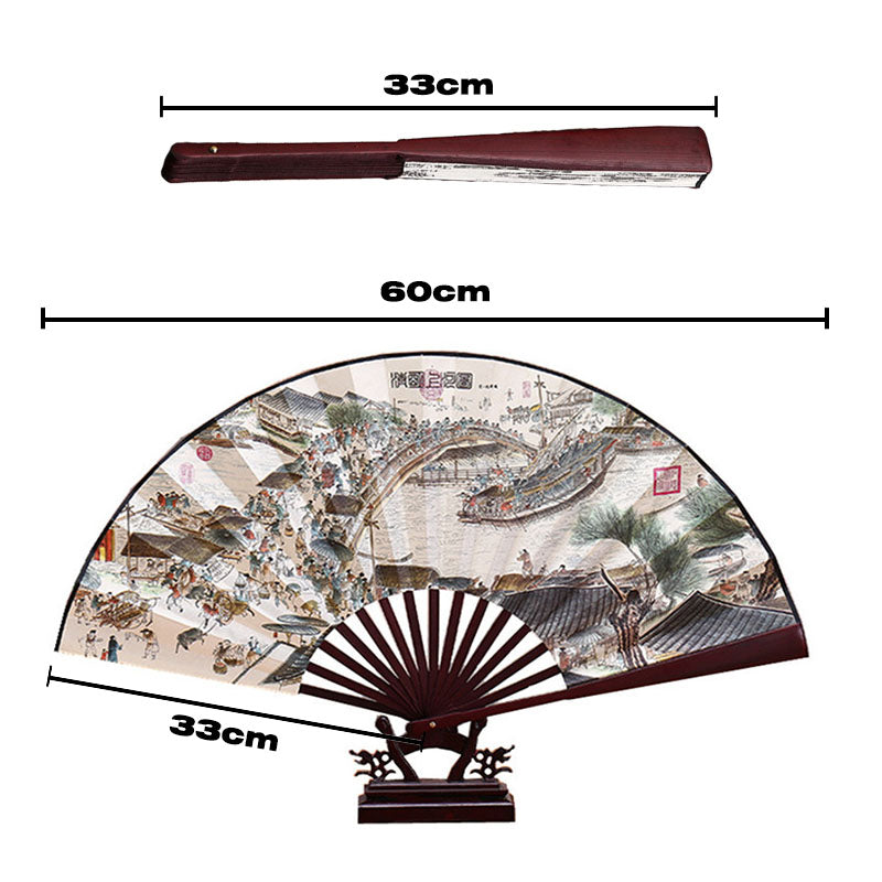 Chinese Classical Folding Fan Retro Chinese Style Silk Double-Sided Fan