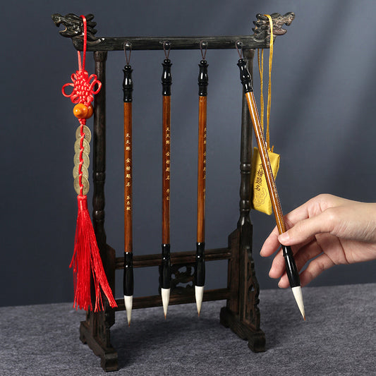 Chinoiserie Wenchang chicken wing wood faucet pen stand set