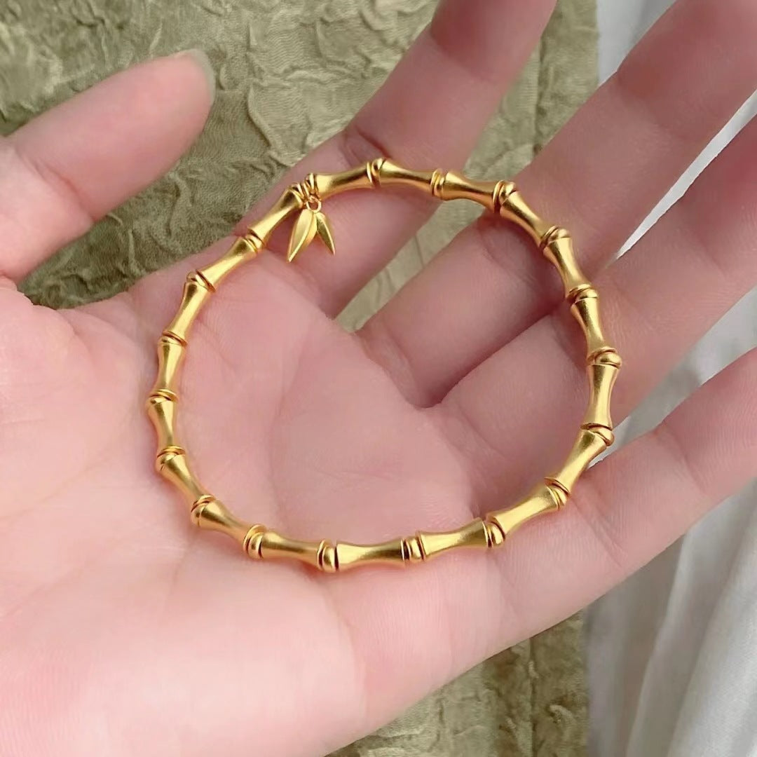 Women's Imitation Gold Ancient Craft Bamboo Shape Bracelet
