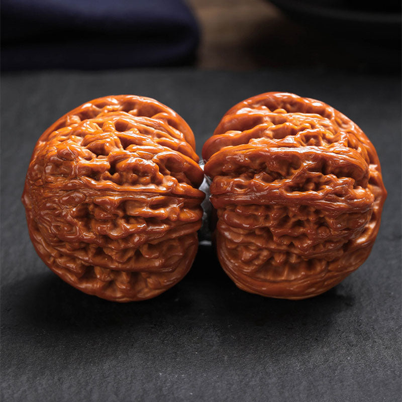 Wenwan Walnut "Four Towers" , a Chinoiserie decompression toy and a great gift,2Pcs