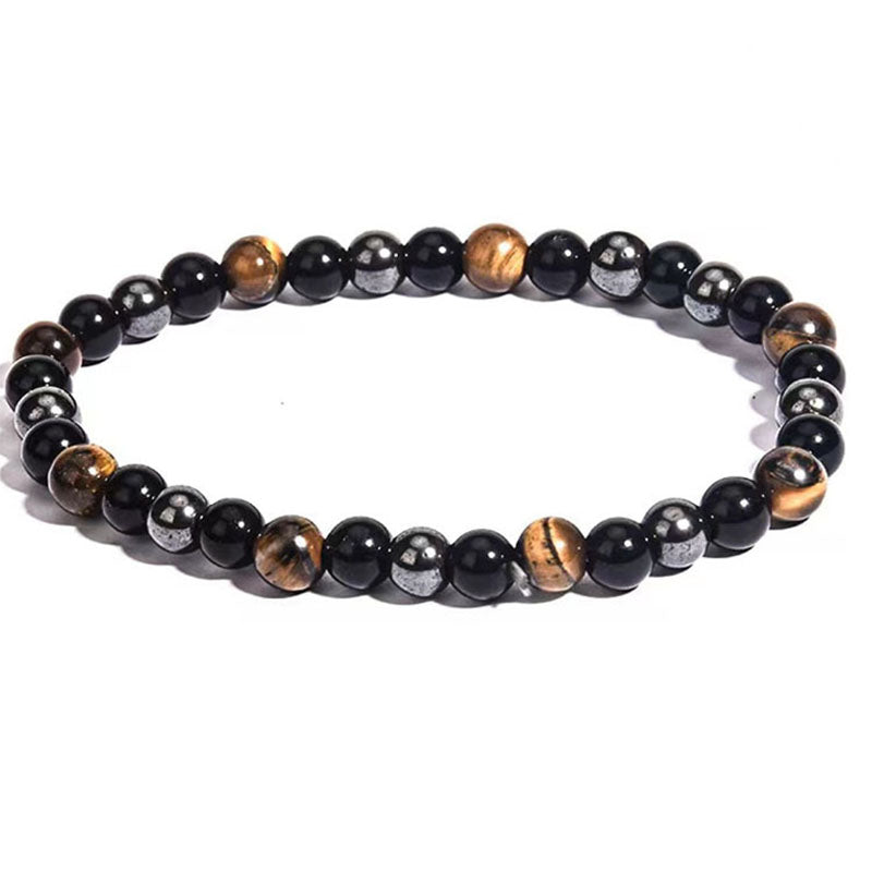 Chinoiserie Feng Shui Tiger Eye Stone Men's Bracelet