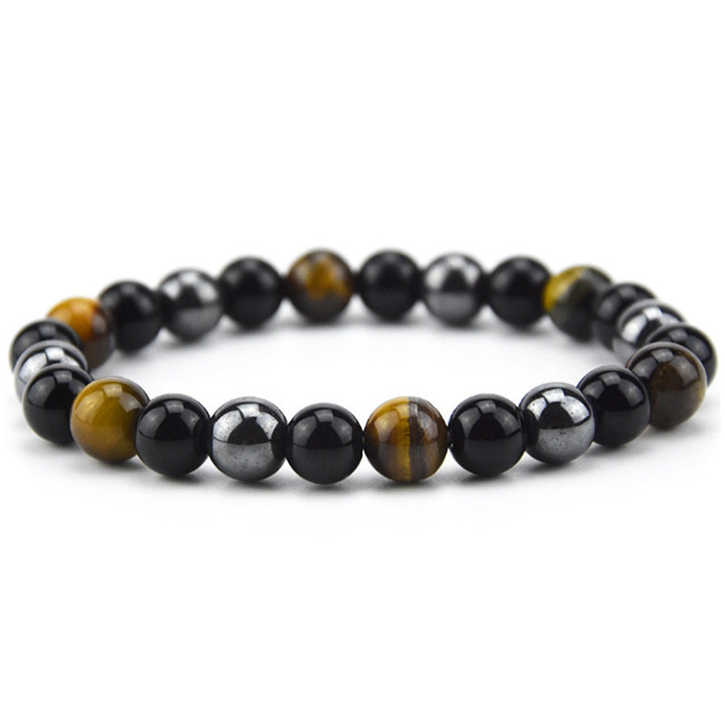 Chinoiserie Feng Shui Tiger Eye Stone Men's Bracelet