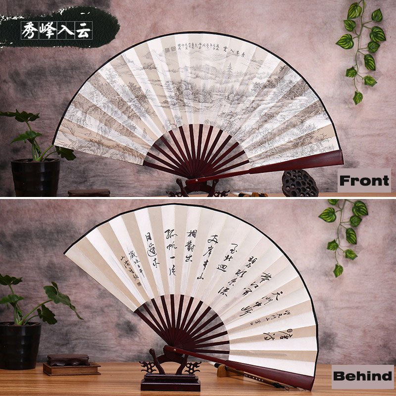 Chinese Classical Folding Fan Retro Chinese Style Silk Double-Sided Fan