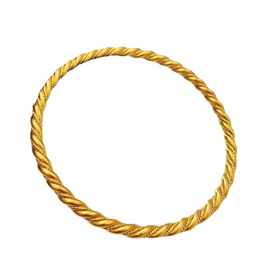 Sand gold twisted shape fashionable simple closed bracelet-60MM