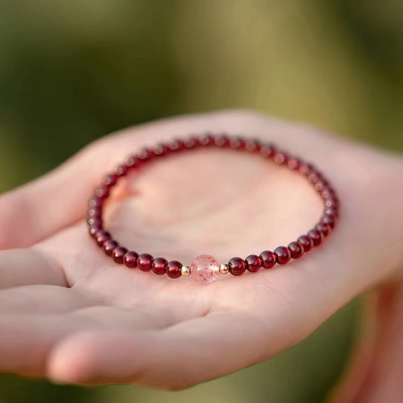 Chinoiserie New Fashion Simple Garnet Bracelet Women's Jewelry