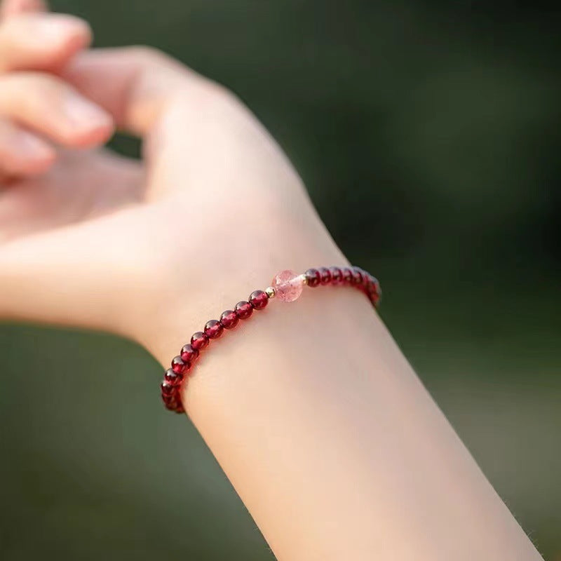Chinoiserie New Fashion Simple Garnet Bracelet Women's Jewelry