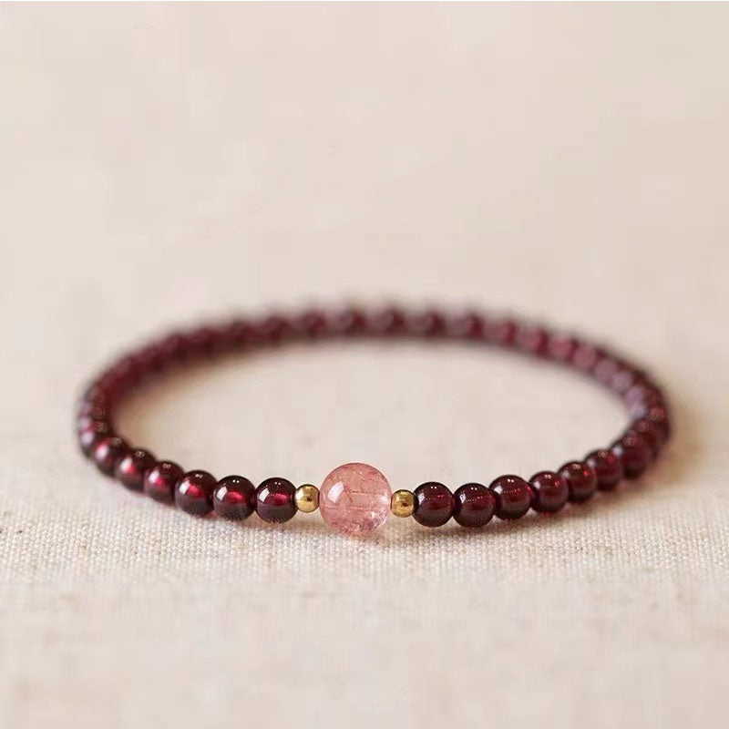 Chinoiserie New Fashion Simple Garnet Bracelet Women's Jewelry