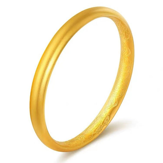 Sand Gold Pixiu Pattern Solid Bracelet