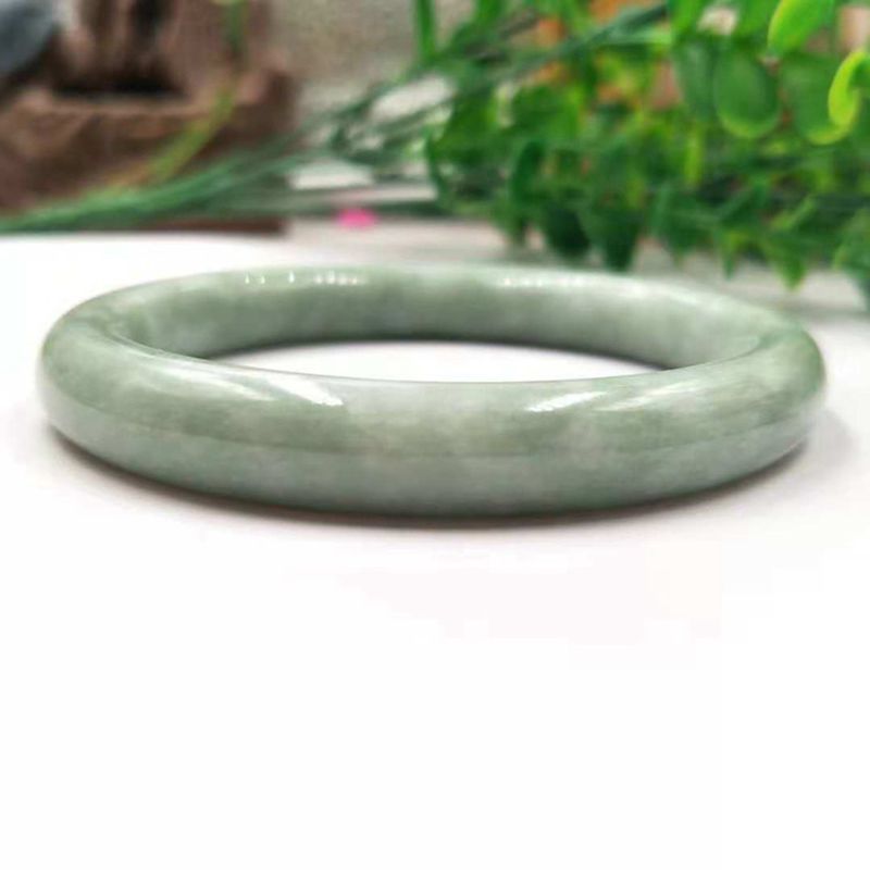 Chinoiserie natural jade round floating flower jade bracelet