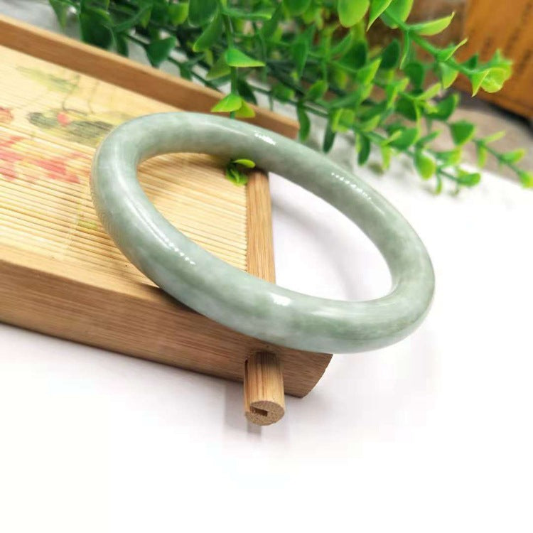 Chinoiserie natural jade round floating flower jade bracelet