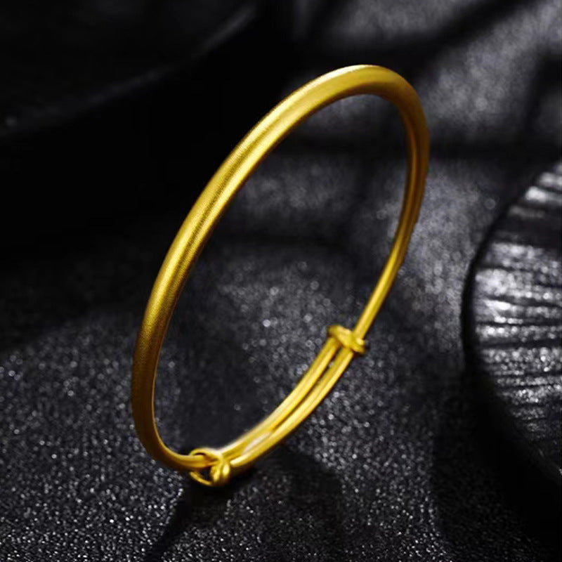 Sand gold ancient simple adjustable bracelet holiday gift