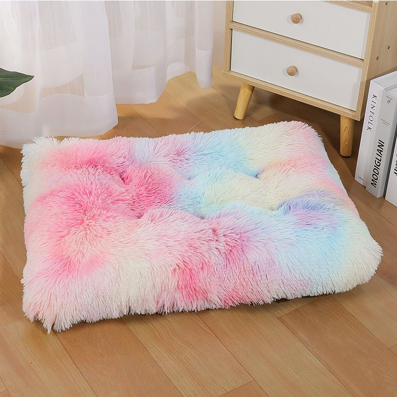 PV plush square dog bed winter warm pet mat