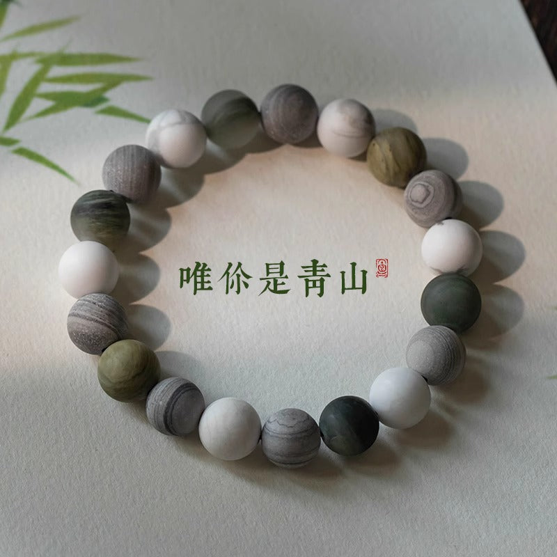 Chinoiserie natural stone beaded feng shui string artistic jewelry