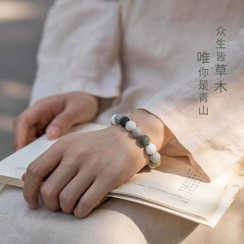 Chinoiserie natural stone beaded feng shui string artistic jewelry