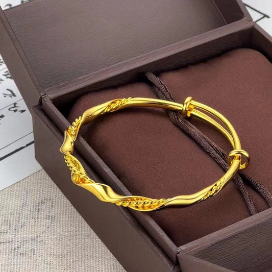 Sand Gold Möbius Style Adjustable Fashion Bracelet