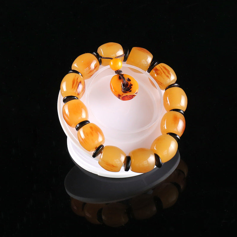 Chinoiserie Imitation antelope horn resin translucent bracelet
