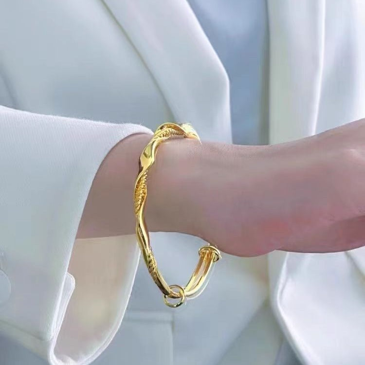 Sand Gold Möbius Style Adjustable Fashion Bracelet