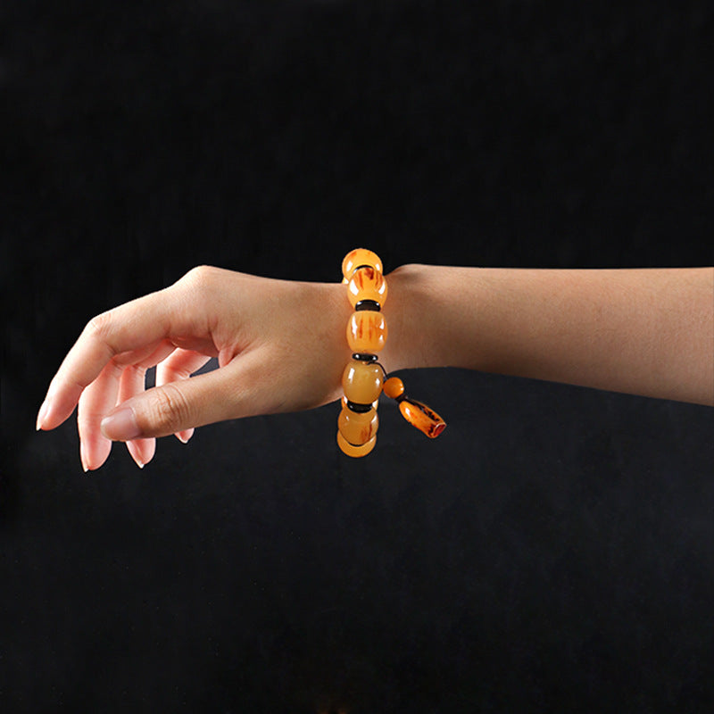 Chinoiserie Imitation antelope horn resin translucent bracelet