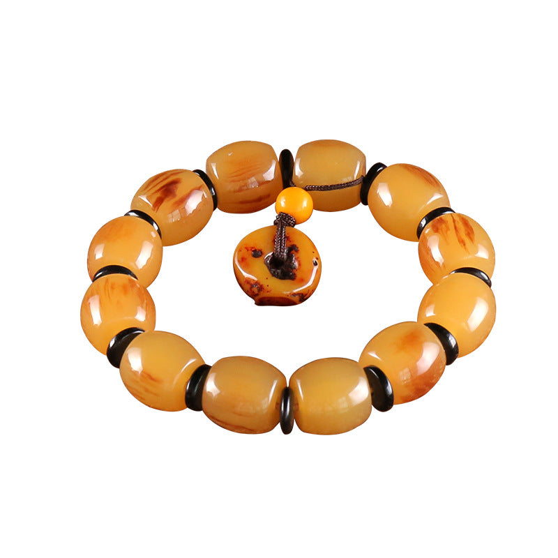 Chinoiserie Imitation antelope horn resin translucent bracelet