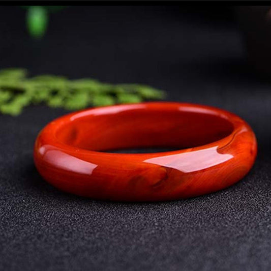 Chinoiserie Natural Red Agate Bracelet Women's Flame Texture Bracelet