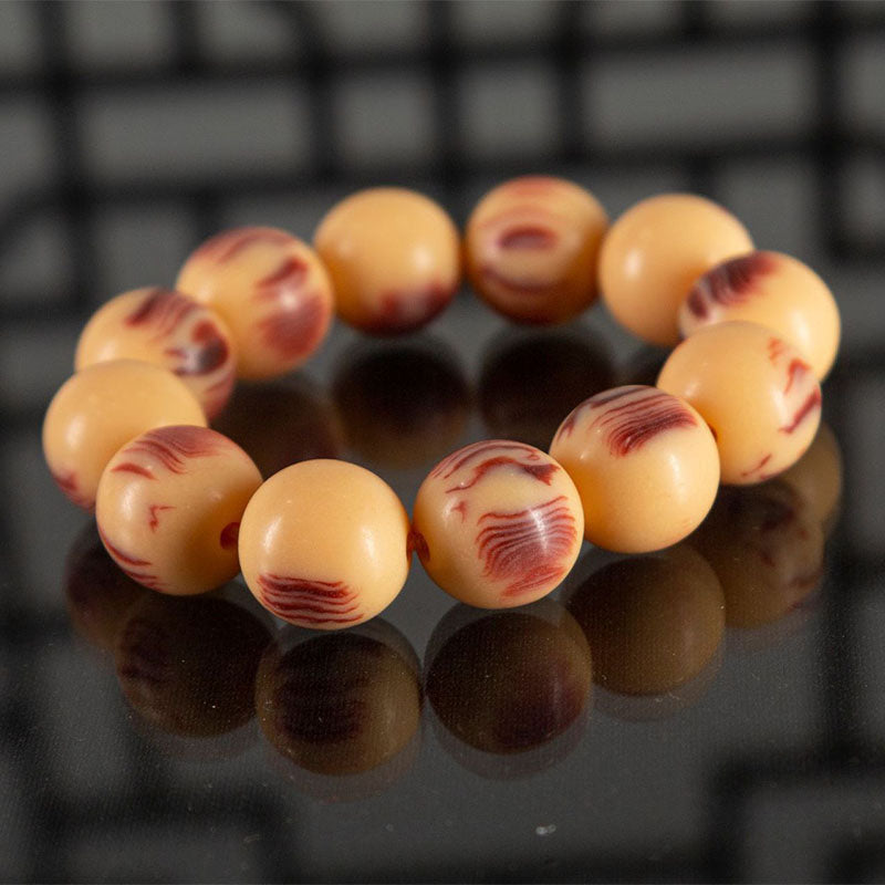 Chinoiserie imitation camel bone beads vintage Feng shui bracelet