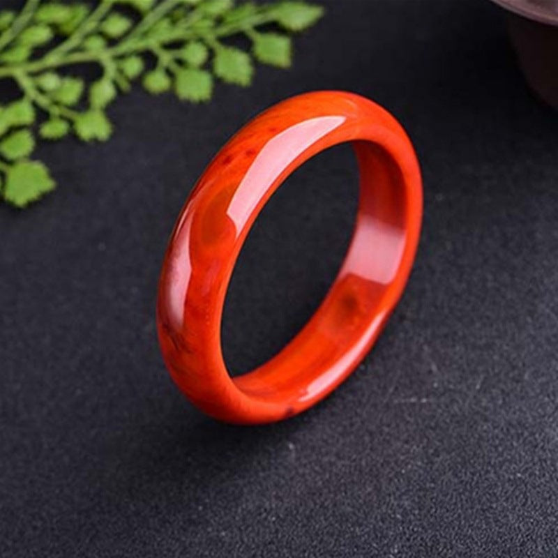 Chinoiserie Natural Red Agate Bracelet Women's Flame Texture Bracelet