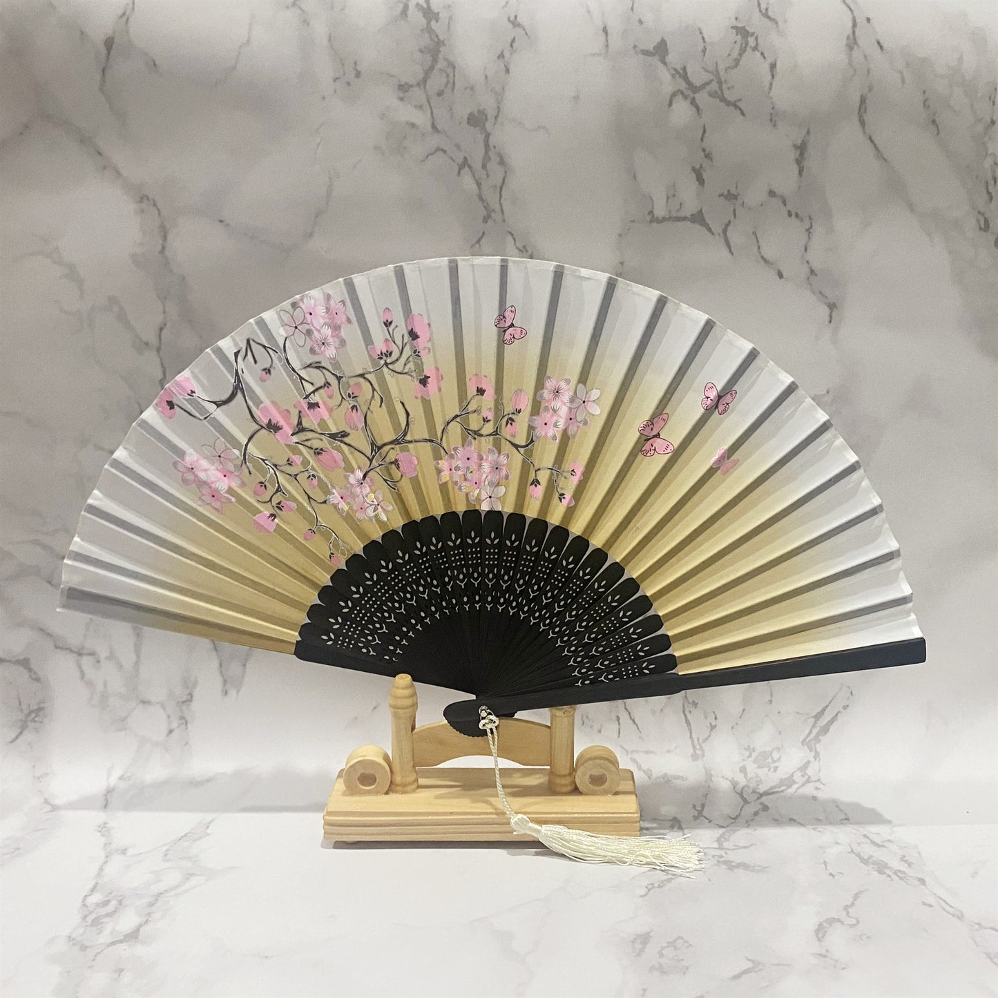 Chinese style classical ladies tassel small folding fan portable folding fan ladies gift small bamboo fan