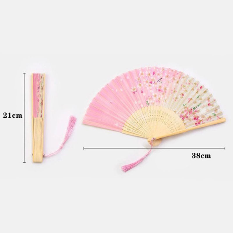 Chinese style classical ladies tassel small folding fan portable folding fan ladies gift small bamboo fan