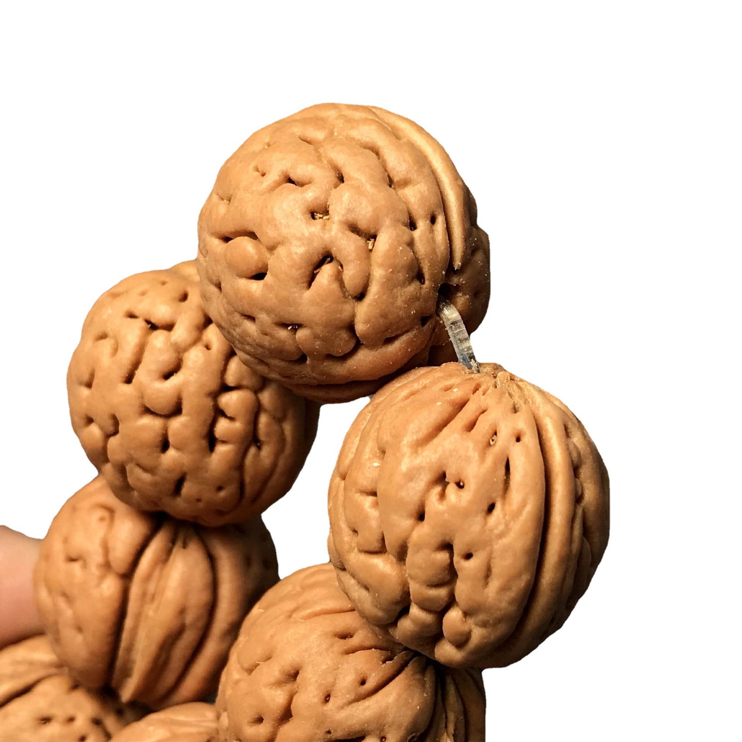 Chinoiserie selected Wenwan walnut bracelet, natural brain pattern walnut bracelet, size 16-20mm