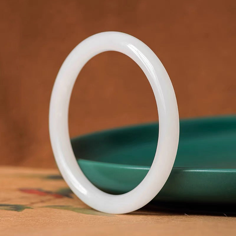 Chinoiserie Kunlun White Jade Concubine Bracelet