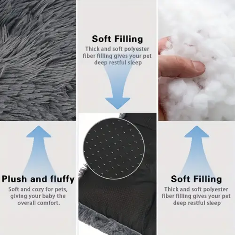 PV plush square dog bed winter warm pet mat