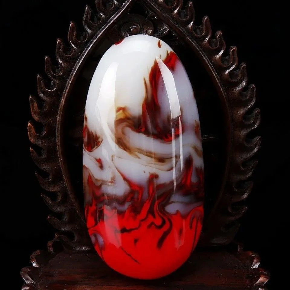 Chinoiserie natural chicken blood pattern jade crafts ornaments