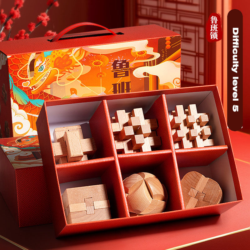 Children's educational toy mortise and tenon Luban lock six-piece gift