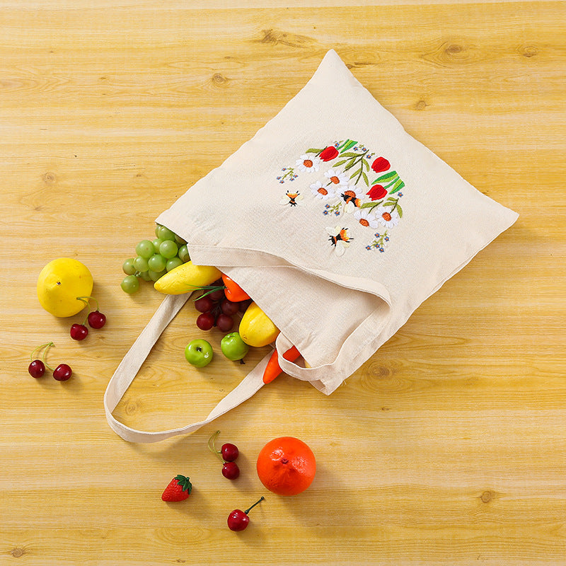 Canvas bag cross stitch embroidery kit beginner diy material package