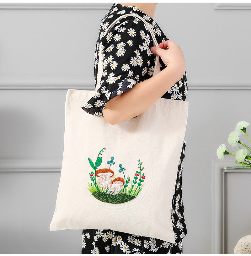 Canvas bag cross stitch embroidery kit beginner diy material package