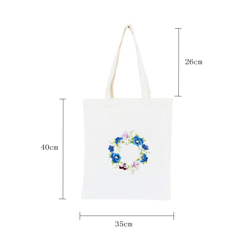 Canvas bag cross stitch embroidery kit beginner diy material package