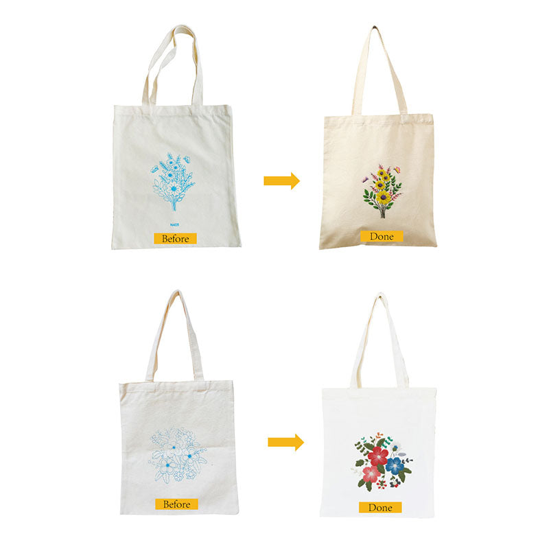 Canvas bag cross stitch embroidery kit beginner diy material package