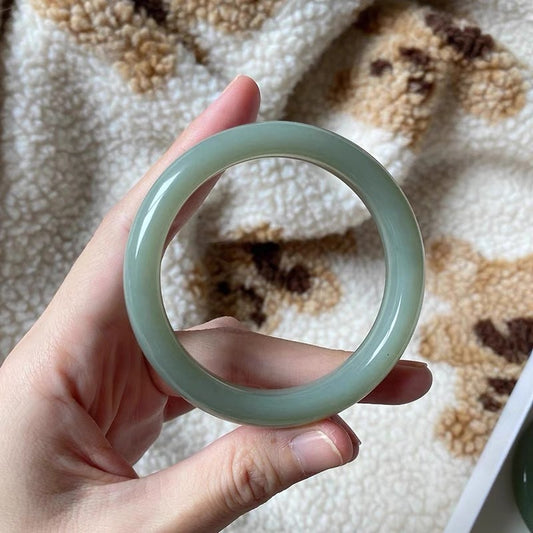 Chinoiserie Hetian Jade Bracelet Women's Lake Green Jade Bracelet