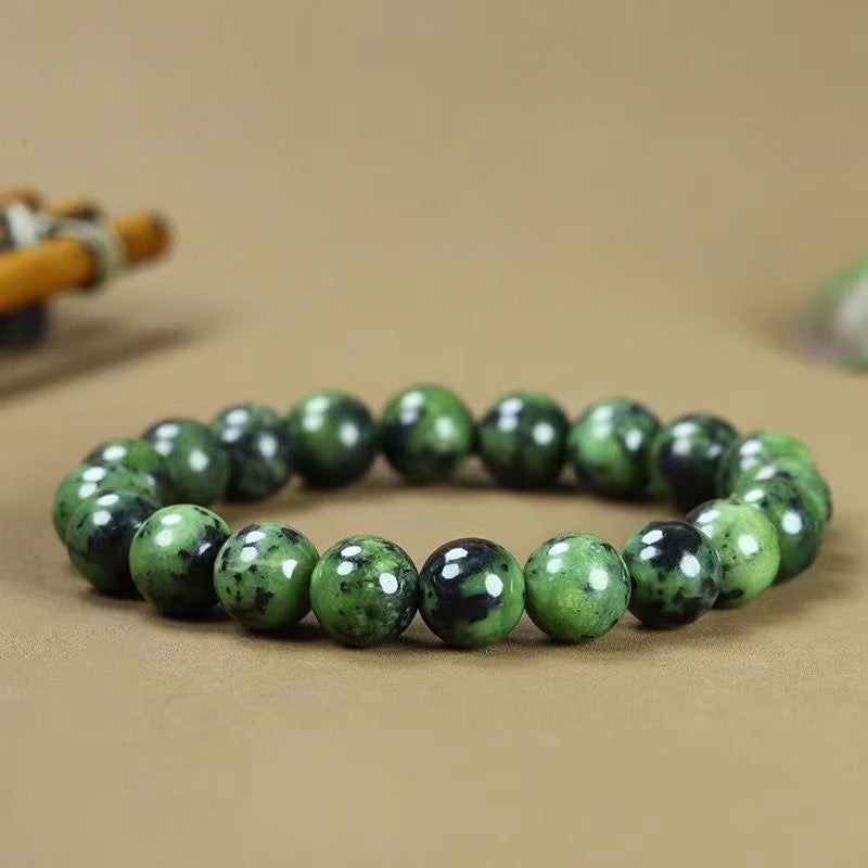 Chinoiserie Yaowang Stone Natural Magnetic Bracelet Jade Olive Dark Green Feng Shui Bracelet
