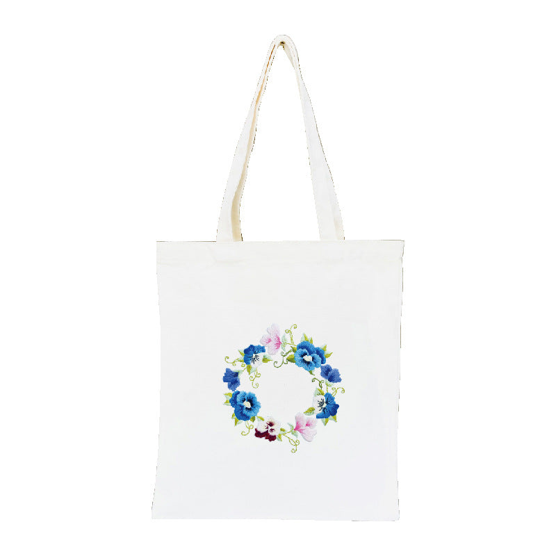 Canvas bag cross stitch embroidery kit beginner diy material package