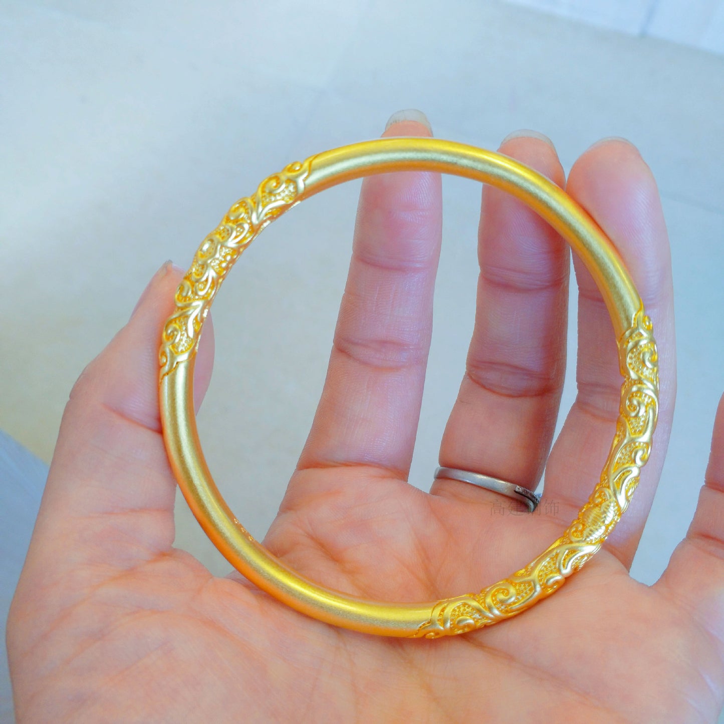 Imitation gold antique redbud flower curly grass pattern bracelet -60mm