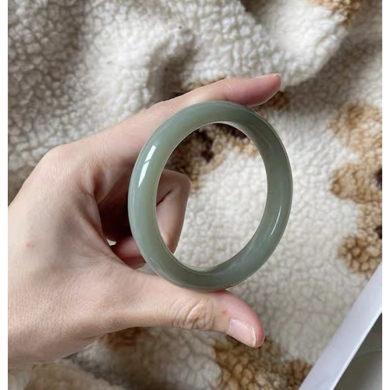 Chinoiserie Hetian Jade Bracelet Women's Lake Green Jade Bracelet