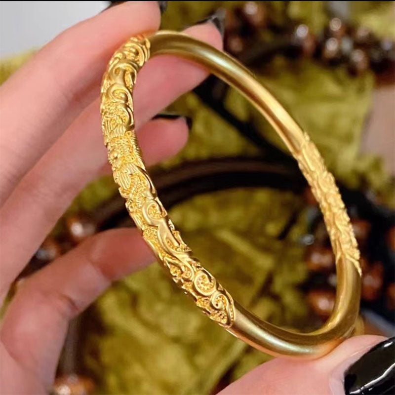 Imitation gold antique redbud flower curly grass pattern bracelet -60mm