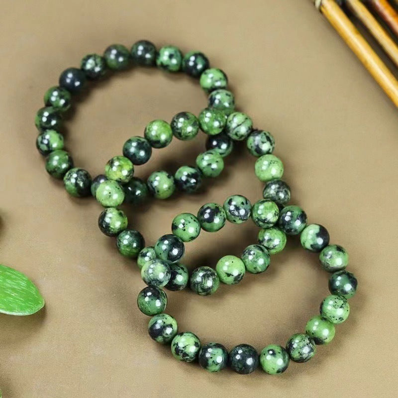 Chinoiserie Yaowang Stone Natural Magnetic Bracelet Jade Olive Dark Green Feng Shui Bracelet
