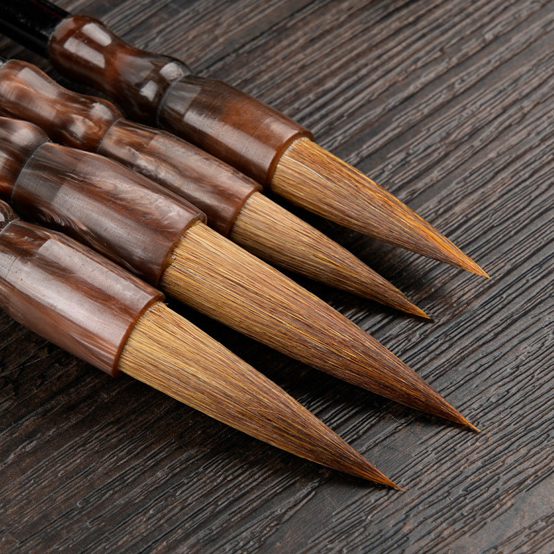 Chinoiserie WenFangSiBao professional calligraphy wolf hair brush gift box set of four