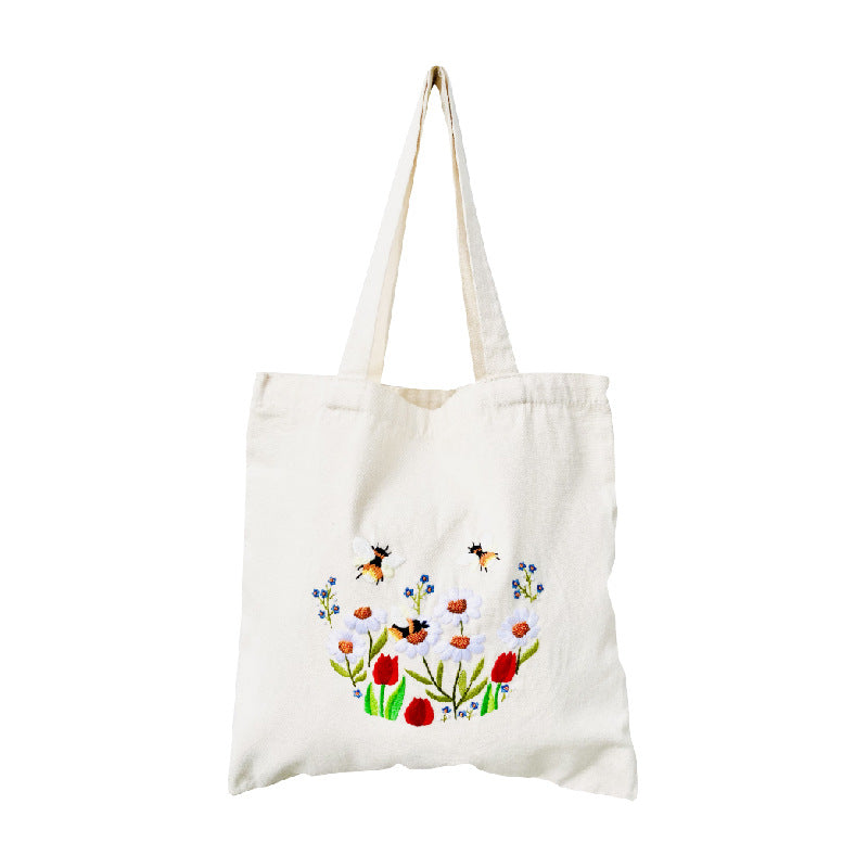 Canvas bag cross stitch embroidery kit beginner diy material package