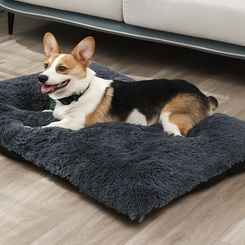 PV plush square dog bed winter warm pet mat