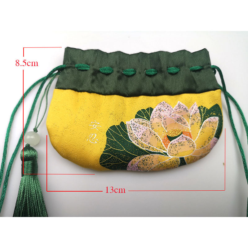 Chinese antique embroidered brocade bag clothes hanging accessories empty bag sachet