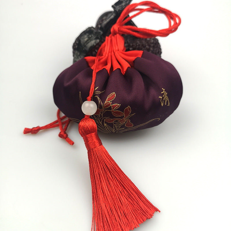 Chinese antique embroidered brocade bag clothes hanging accessories empty bag sachet